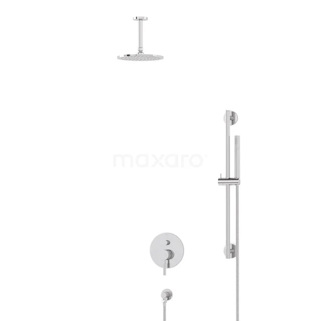 Regendusche Set Radius Chrom 20cm Unterputz Einhebelmischer Chrom BIC55-00123