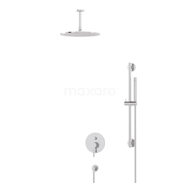 Regendusche Set Radius Chrom 30cm Unterputz Einhebelmischer Chrom BIC55-00133