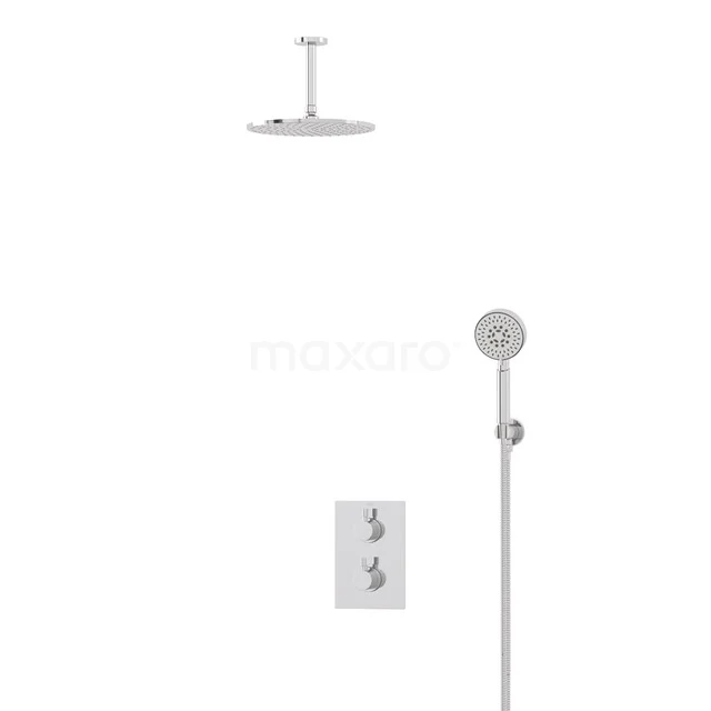 Regendusche-Set Radius Chrom 25cm Unterputz-Thermostat Chrom BIC55-00372