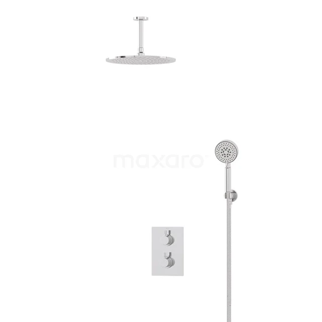 Regendusche-Set Radius Chrom 30cm Unterputz-Thermostat Chrom BIC55-00377