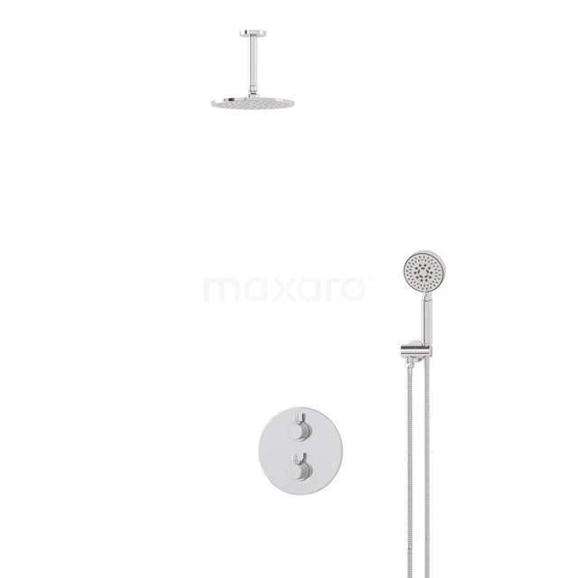 Regendusche-Set Radius Chrom 20cm Unterputz-Thermostat Chrom BIC55-00401