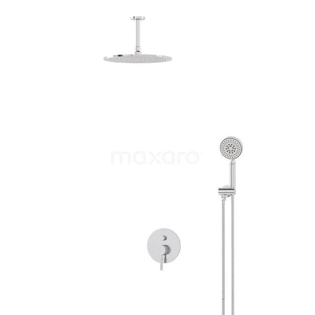 Regendusche Set Radius Chrom 30cm Unterputz Einhebelmischer Chrom BIC55-00413