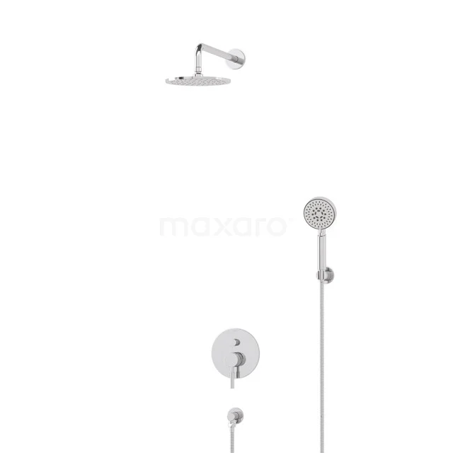 Regendusche Set Radius Chrom 20cm Unterputz Einhebelmischer Chrom BIC55-00493