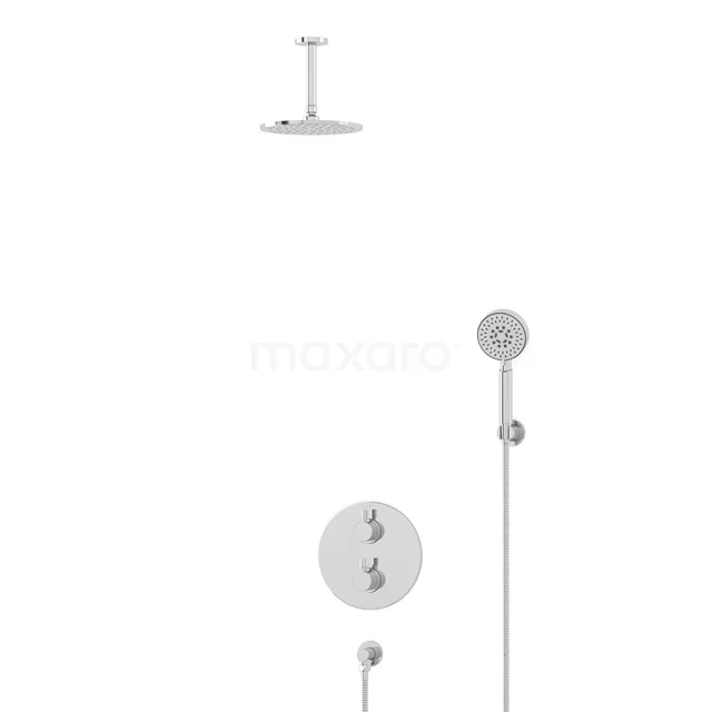 Regendusche-Set Radius Chrom 20cm Unterputz-Thermostat Chrom BIC55-00506