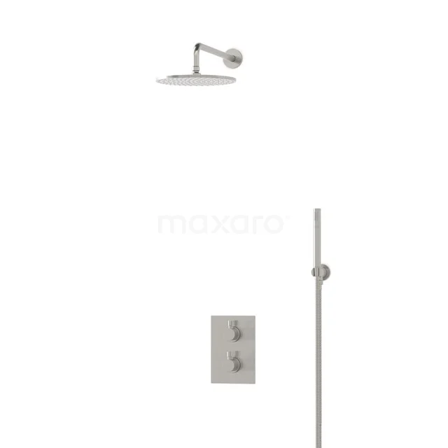 Regendusche-Set Radius Stahl 25cm Unterputz-Thermostat Edelstahl BIR55-00005