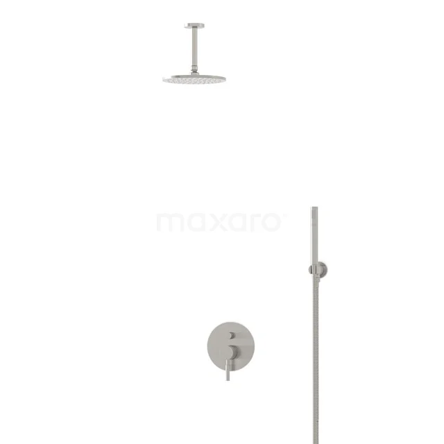 Regendusche Set Radius Stahl 20cm Unterputz Einhebel Edelstahl BIR55-00009