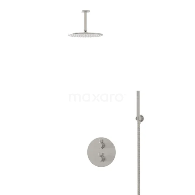 Regendusche-Set Radius Stahl 25cm Unterputz-Thermostat Edelstahl BIR55-00010