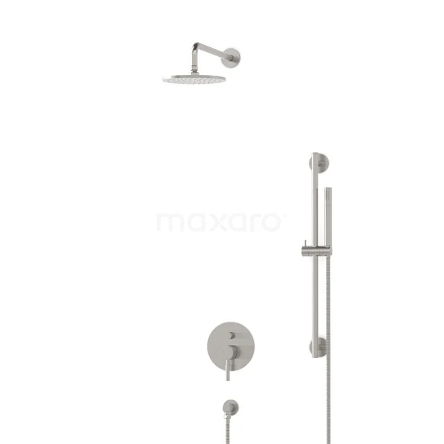 Regendusche Set Radius Stahl 20cm Unterputz Einhebel Edelstahl BIR55-00039