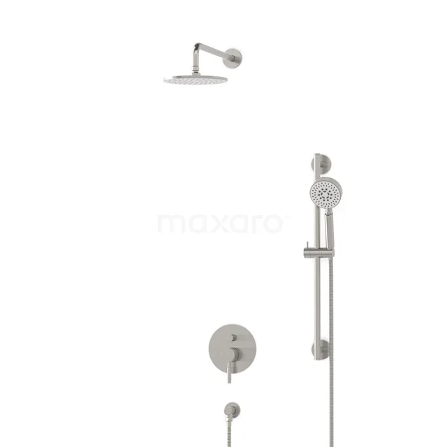 Regendusche Set Radius Stahl 20cm Unterputz Einhebel Edelstahl BIR55-00099