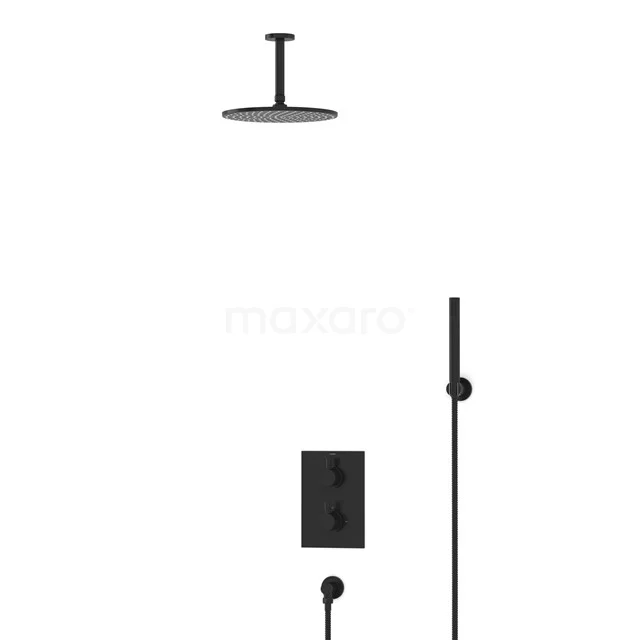 Radius Rain shower Built-in | Black 25 cm Rain shower Thermostatic BIZ55-00059