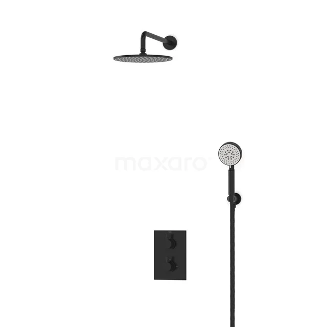 Regendusche-Set Radius Schwarz 25cm Unterputz-Thermostat Schwarz BIZ55-00065 Regendusche-Set Radius Schwarz 25cm Unterputz-Thermostat Schwarz BIZ55-00065