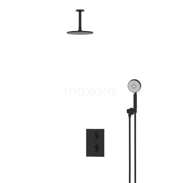 Radius Rain shower Built-in | Black 20 cm Rain shower Thermostatic BIZ55-00080