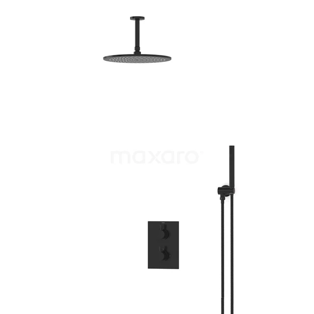 Radius Rain shower Built-in | Black 30 cm Rain shower Thermostatic BIZ55-00124