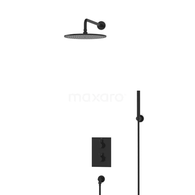 Einbau-Regenbrause-Set Radius Schwarz Thermostatarmatur 30cm Kopfbrause Schwarz BIZ55-00145 Einbau-Regenbrause-Set Radius Schwarz Thermostatarmatur 30cm Kopfbrause Schwarz BIZ55-00145