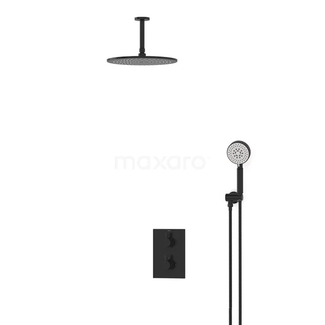 Radius Rain shower Built-in | Black 30 cm Rain shower Thermostatic BIZ55-00154