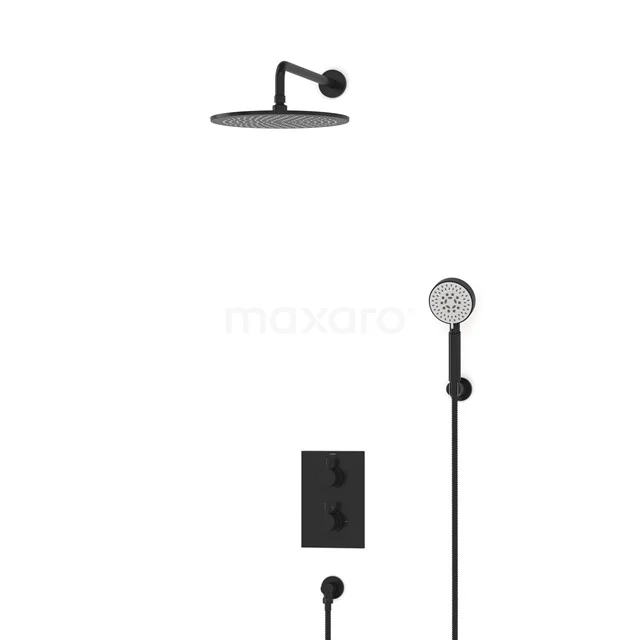 Radius Rain shower Built-in | Black 30 cm Rain shower Thermostatic BIZ55-00175