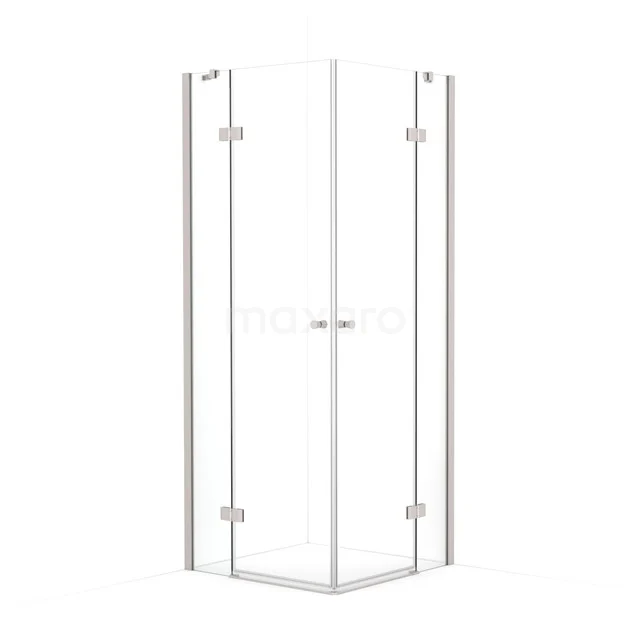 Amber Shower cabin | 80x80 cm Stainless steel Clear glass Pivot door Square CTD1616210BR