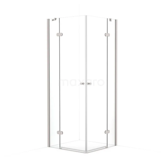 Amber Shower cabin | 80x80 cm Stainless steel Clear glass Pivot door Square CTD2525220BR