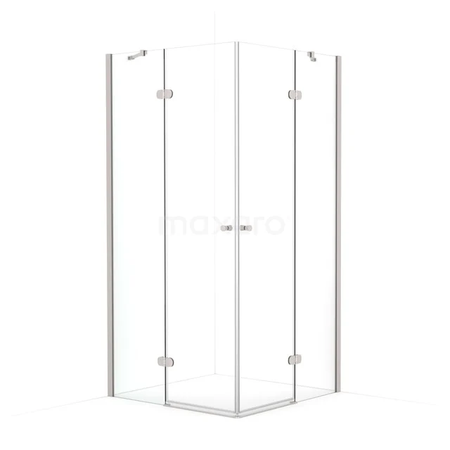 Amber Shower cabin | 90x90 cm Stainless steel Clear glass Pivot door Square CTD2626220BR