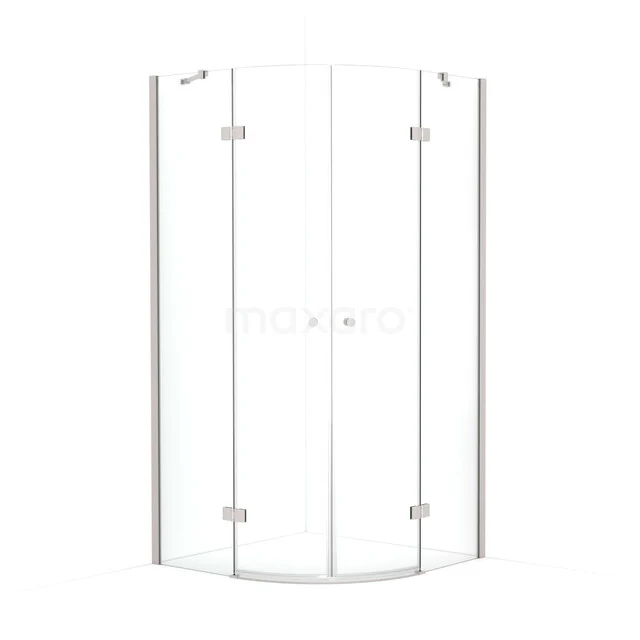 Amber Shower enclosure | 90x90 cm Stainless steel Clear glass Pivot door Quarter round CTR4444210BR