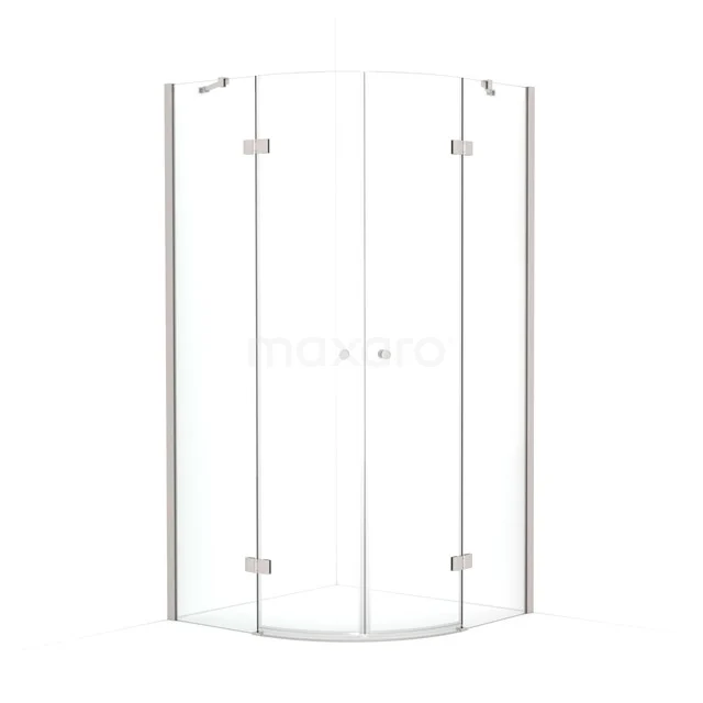 Amber Shower enclosure | 90x90 cm Stainless steel Clear glass Pivot door Quarter round CTR4545210BR