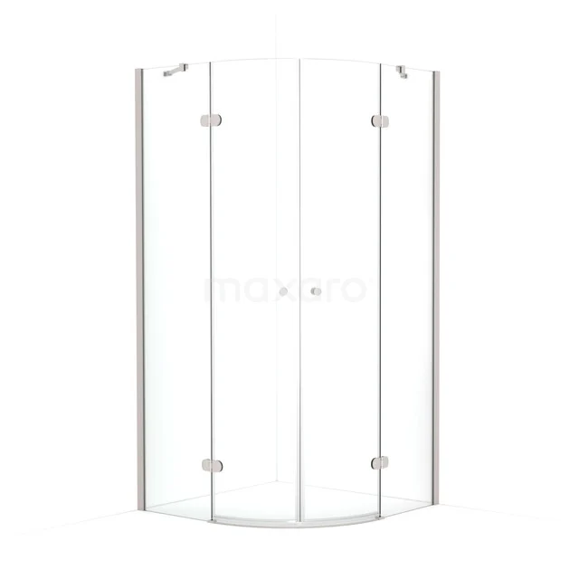 Amber Shower enclosure | 80x80 cm Stainless steel Clear glass Pivot door Quarter round CTR3434220BR