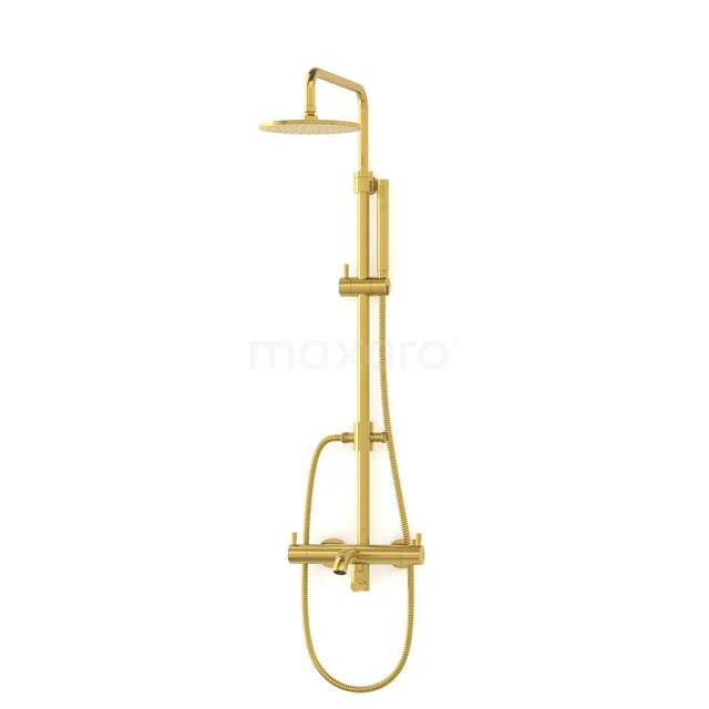 Radius Built-on Bath tap with rain shower | Gold Thermostatic DOG55-00001