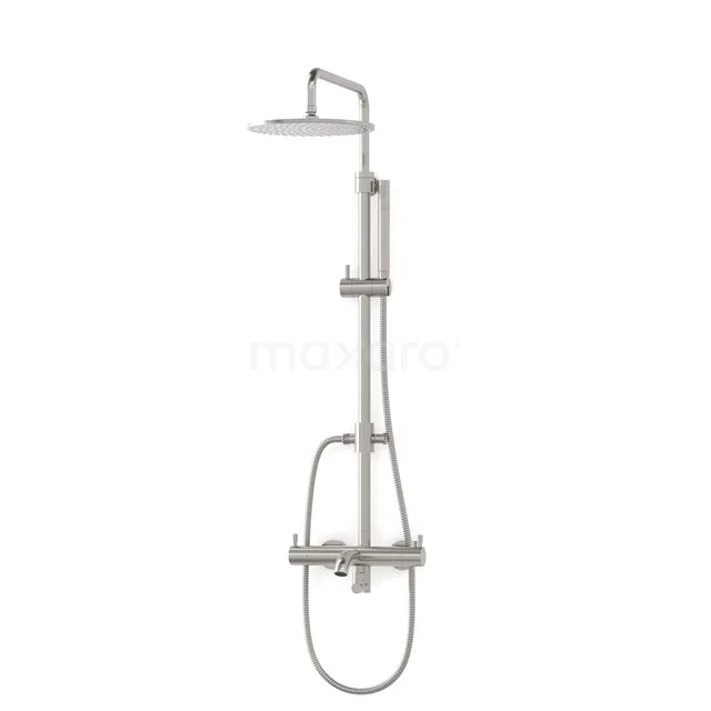 Radius Built-on Bath tap with rain shower | Stainless steel Thermostatic DOR55-00002