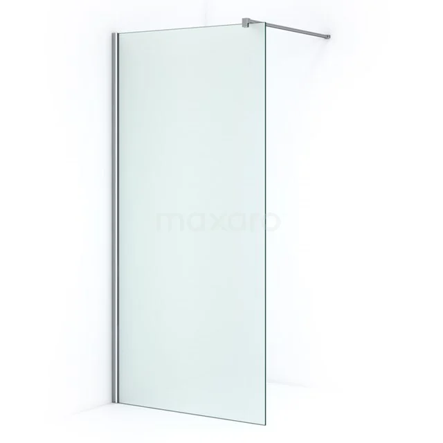 Clear glass shower screen with aluminium profile, minimalist design for a modern bathroom style.