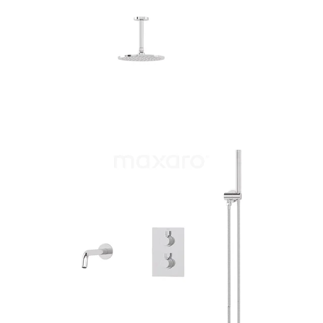 Radius Einbau Badewannenarmatur mit Regendusche | Chrom Thermostatisch DIC55-00007