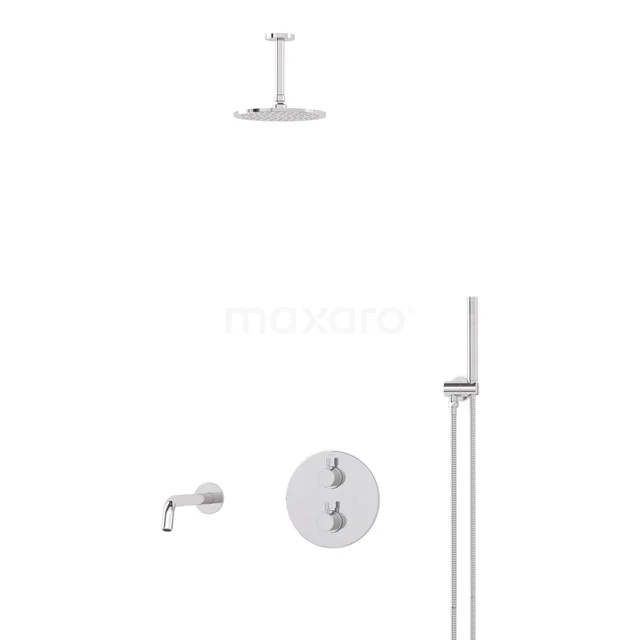 Radius Built-in Bath tap with rain shower | Chrome Thermostatic DIC55-00008