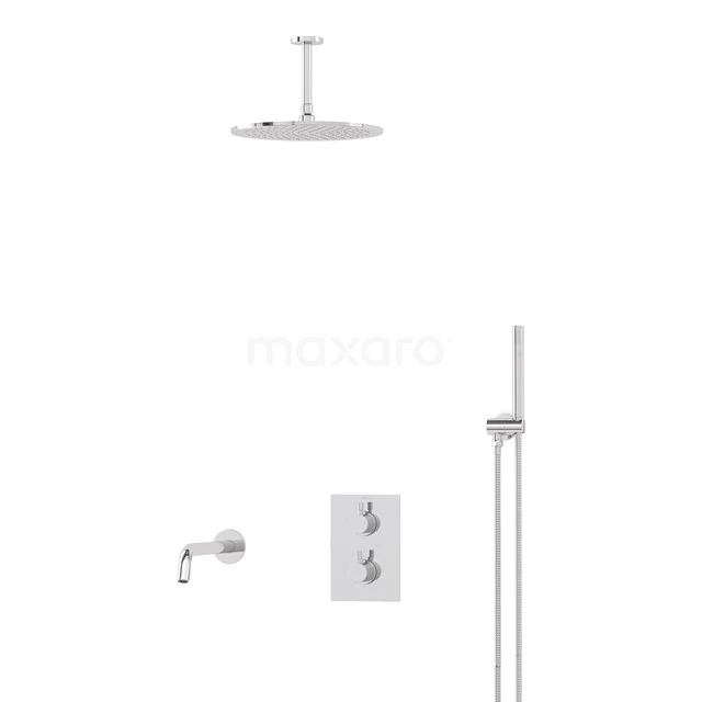Radius Built-in Bath tap with rain shower | Chrome Thermostatic DIC55-00011
