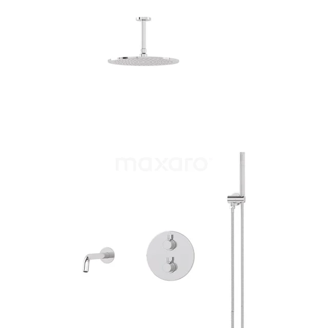 Radius Built-in Bath tap with rain shower | Chrome Thermostatic DIC55-00012