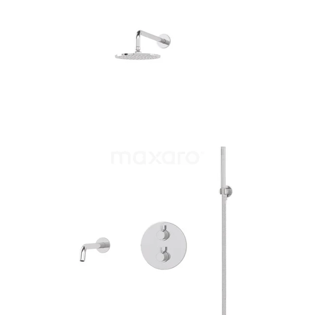 Radius Built-in Bath tap with rain shower | Chrome Thermostatic DIC55-00014