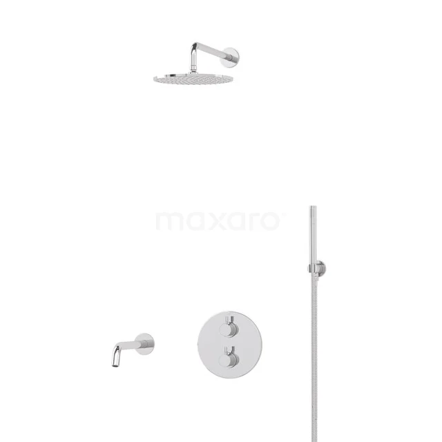 Radius Built-in Bath tap with rain shower | Chrome Thermostatic DIC55-00016
