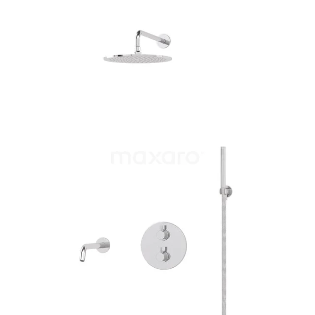 Radius Built-in Bath tap with rain shower | Chrome Thermostatic DIC55-00018