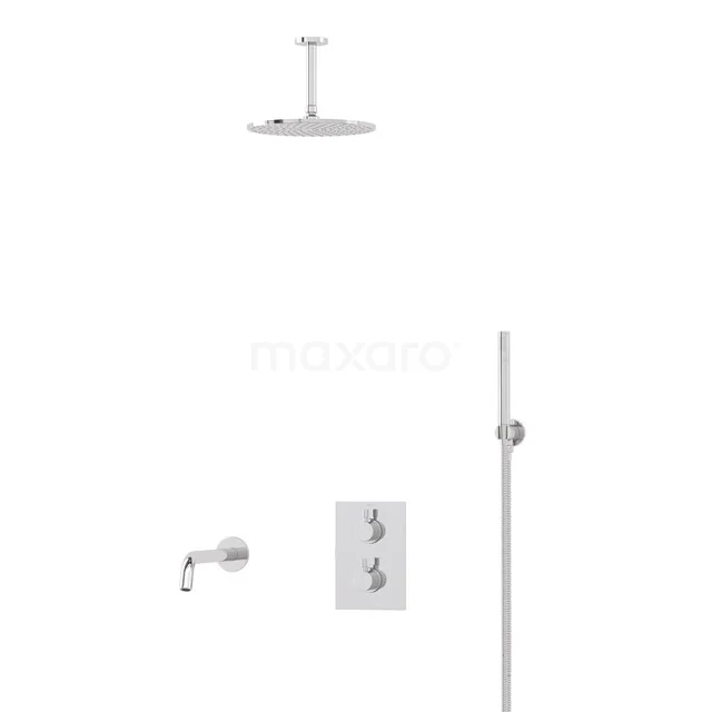 Radius Built-in Bath tap with rain shower | Chrome Thermostatic DIC55-00021