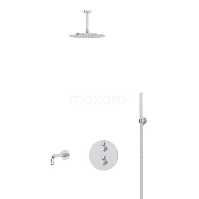 Radius Built-in Bath tap with rain shower | Chrome Thermostatic DIC55-00022