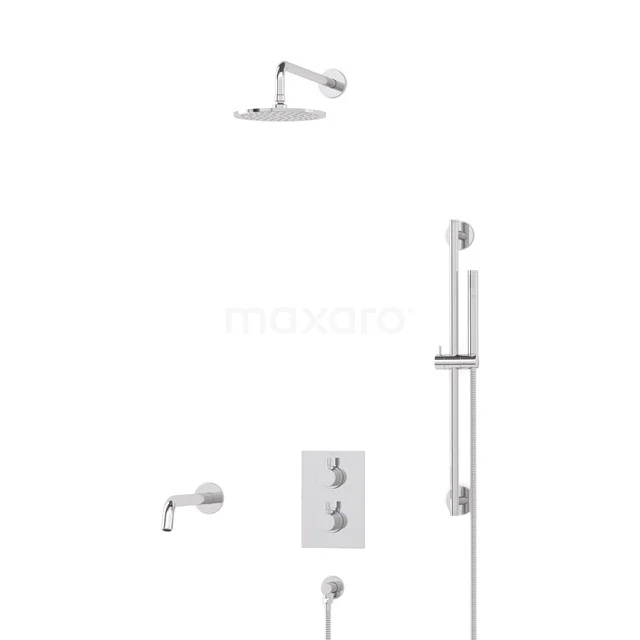 Radius Built-in Bath tap with rain shower | Chrome Thermostatic DIC55-00025
