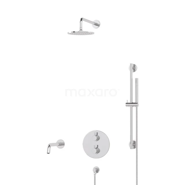 Radius Built-in Bath tap with rain shower | Chrome Thermostatic DIC55-00026
