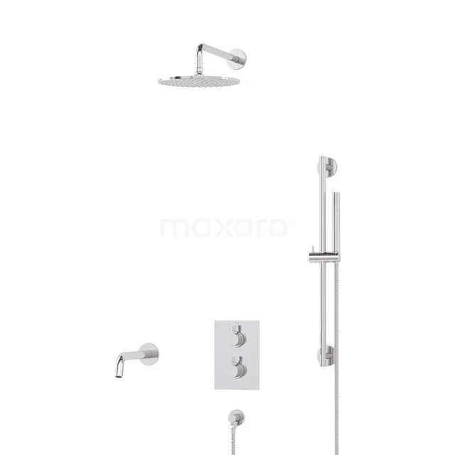 Radius Einbau Badewannenarmatur mit Regendusche | Chrom Thermostatisch DIC55-00027