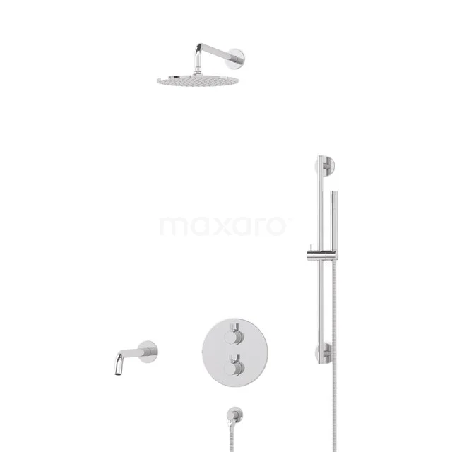 Radius Built-in Bath tap with rain shower | Chrome Thermostatic DIC55-00028