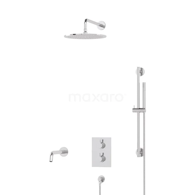 Radius Built-in Bath tap with rain shower | Chrome Thermostatic DIC55-00029