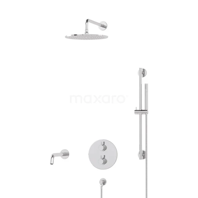Radius Einbau Badewannenarmatur mit Regendusche | Chrom Thermostatisch DIC55-00030
