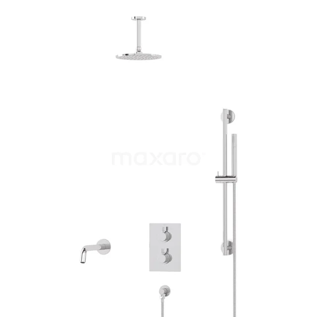 Radius Built-in Bath tap with rain shower | Chrome Thermostatic DIC55-00031