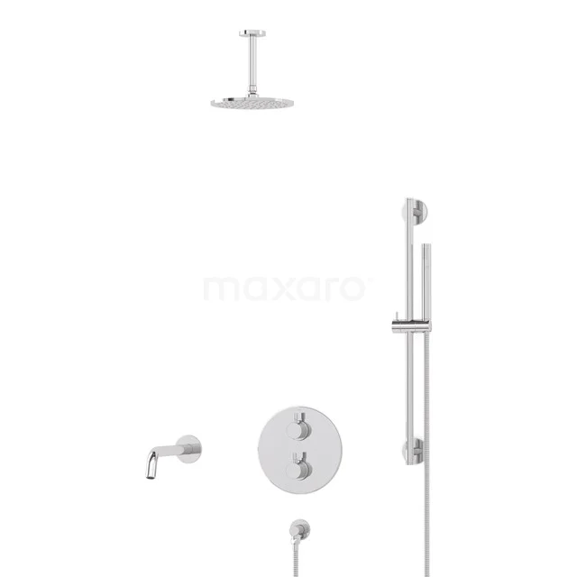 Radius Built-in Bath tap with rain shower | Chrome Thermostatic DIC55-00032