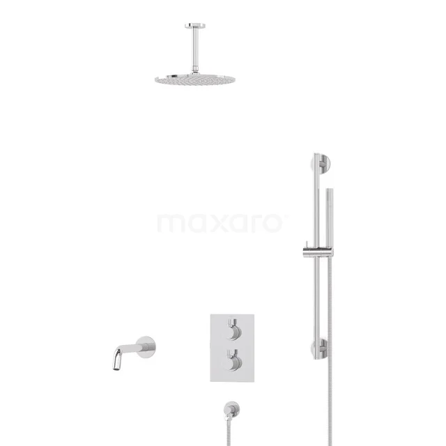Radius Built-in Bath tap with rain shower | Chrome Thermostatic DIC55-00033