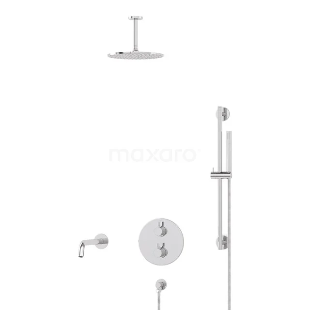 Radius Built-in Bath tap with rain shower | Chrome Thermostatic DIC55-00034