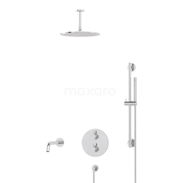 Radius Built-in Bath tap with rain shower | Chrome Thermostatic DIC55-00036