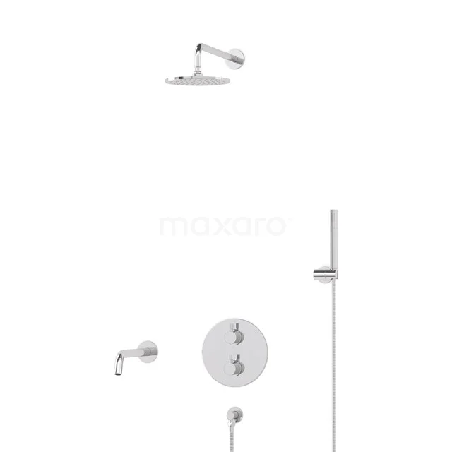 Radius Built-in Bath tap with rain shower | Chrome Thermostatic DIC55-00038